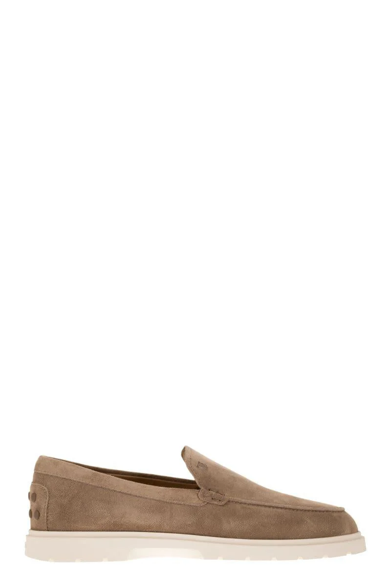 TOD'S CAMEL SUEDE LOAFERS - 1