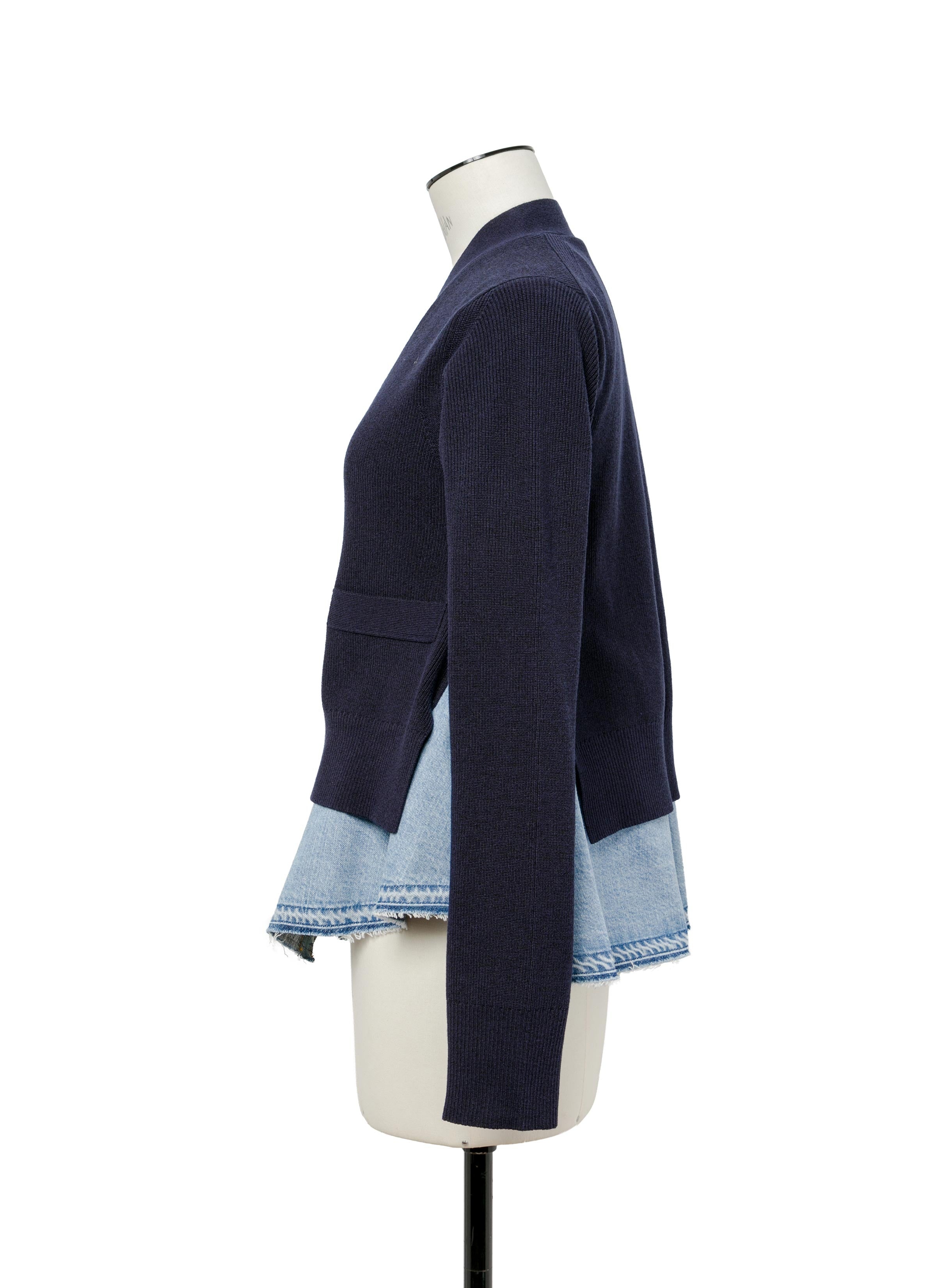 Denim x Knit Cardigan - 3