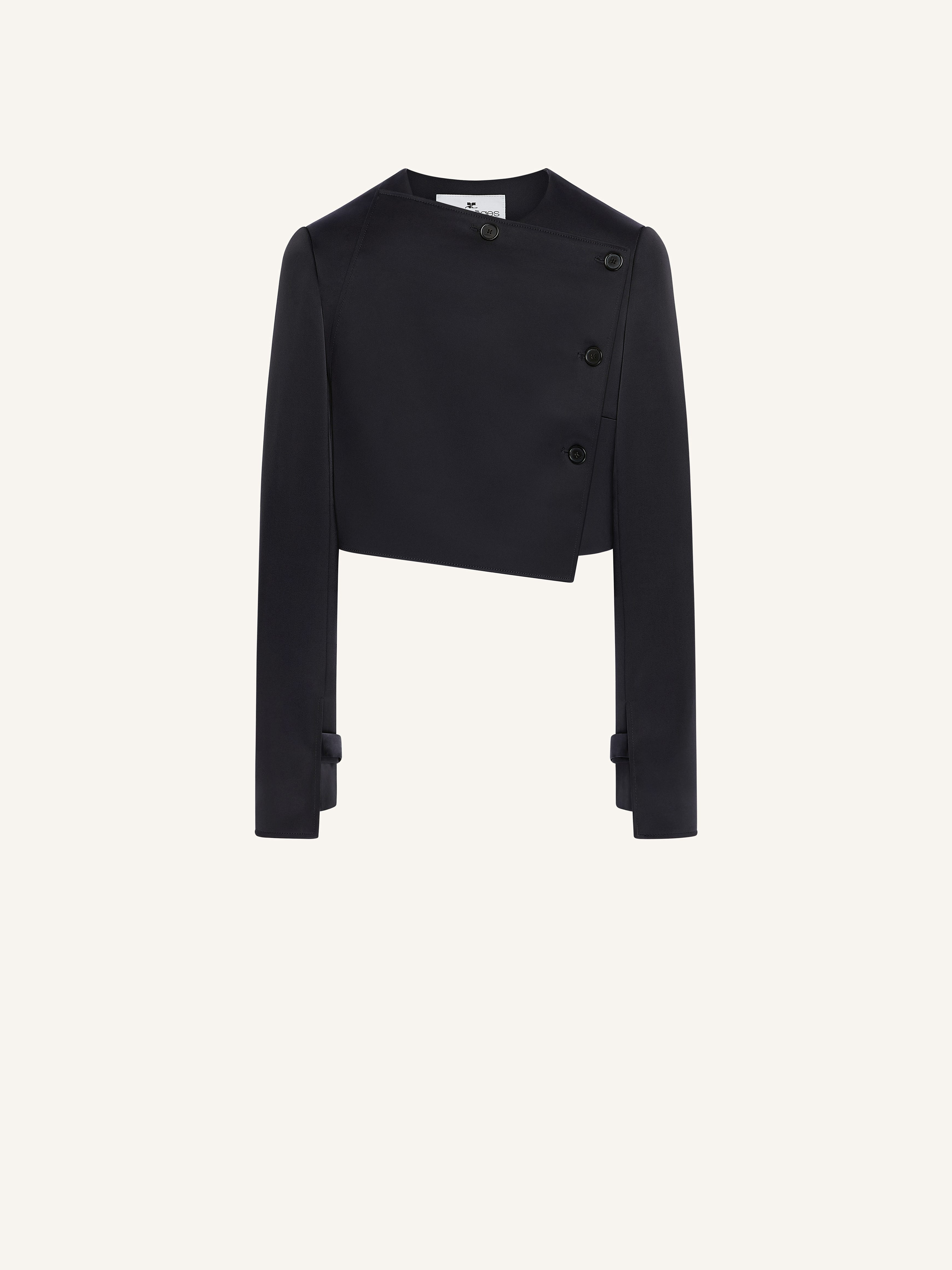 OBLIQUE SATIN TAILORED JACKET - 1