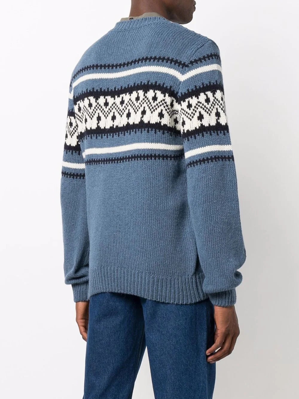 jacquard-print crew neck jumper - 4