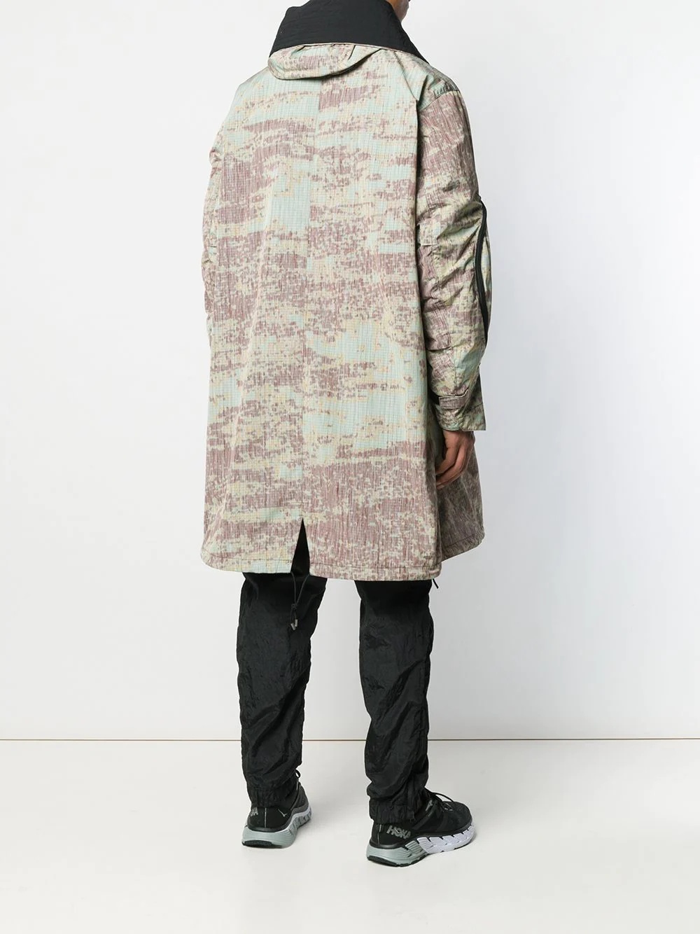 printed hooded parka coat - 4