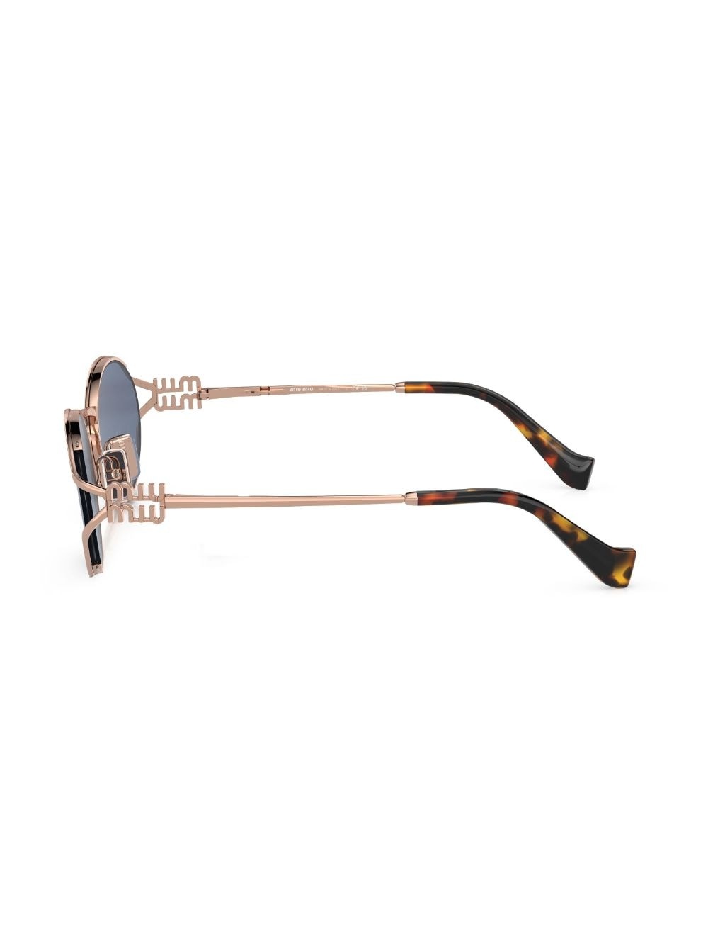 logo-plaque oval-frame sunglasses - 3