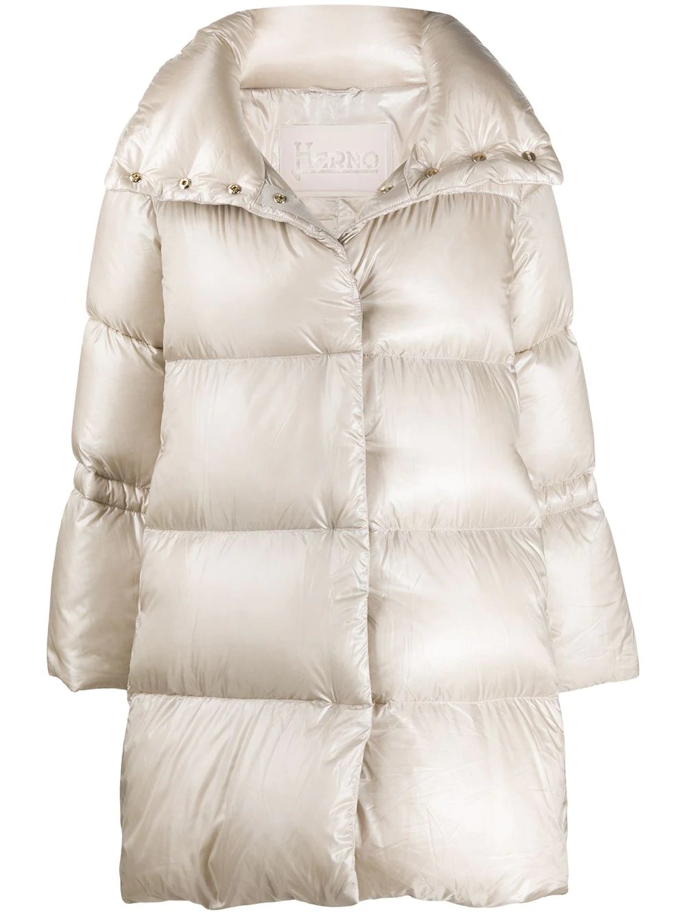 drawstring detail padded coat - 1