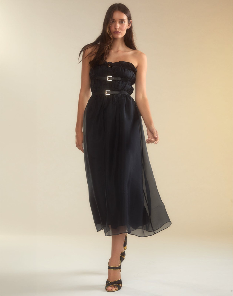 CYNTHIA ROWLEY Buckle Up Silk Organza Dress outlook