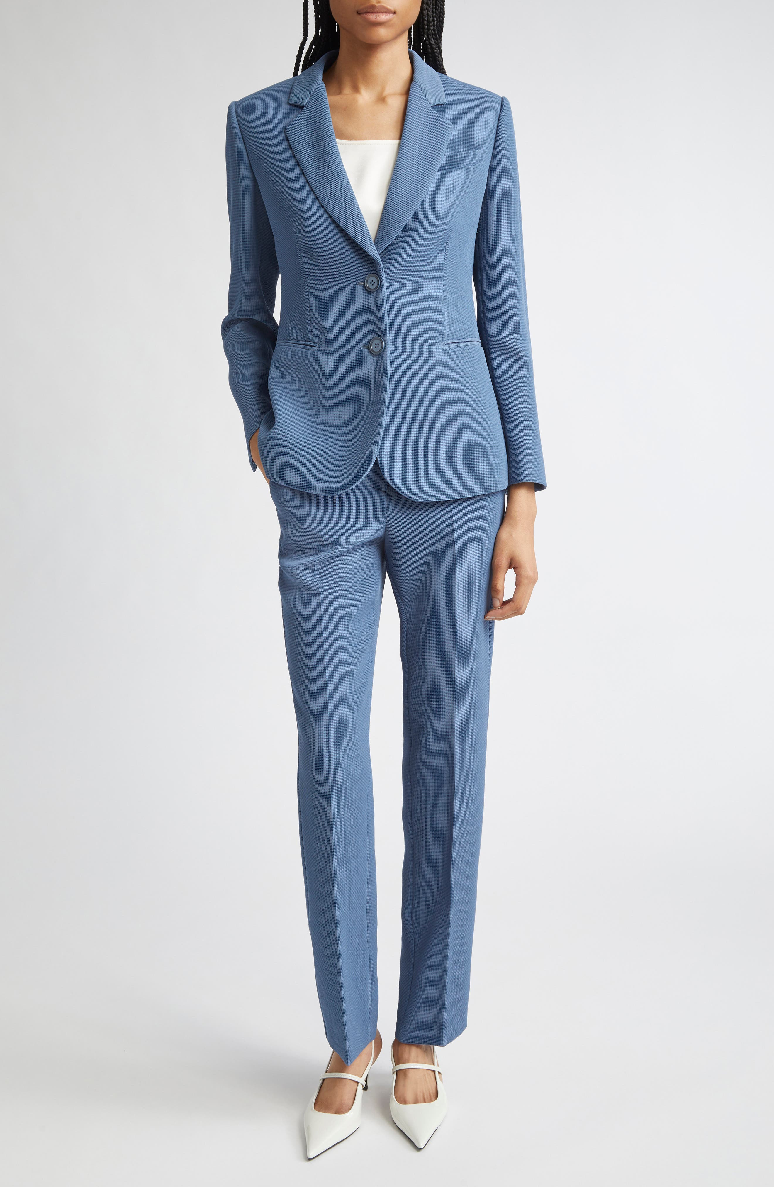 Emporio Armani One-Button Blazer in Solid Blue Navy at Nordstrom - 2