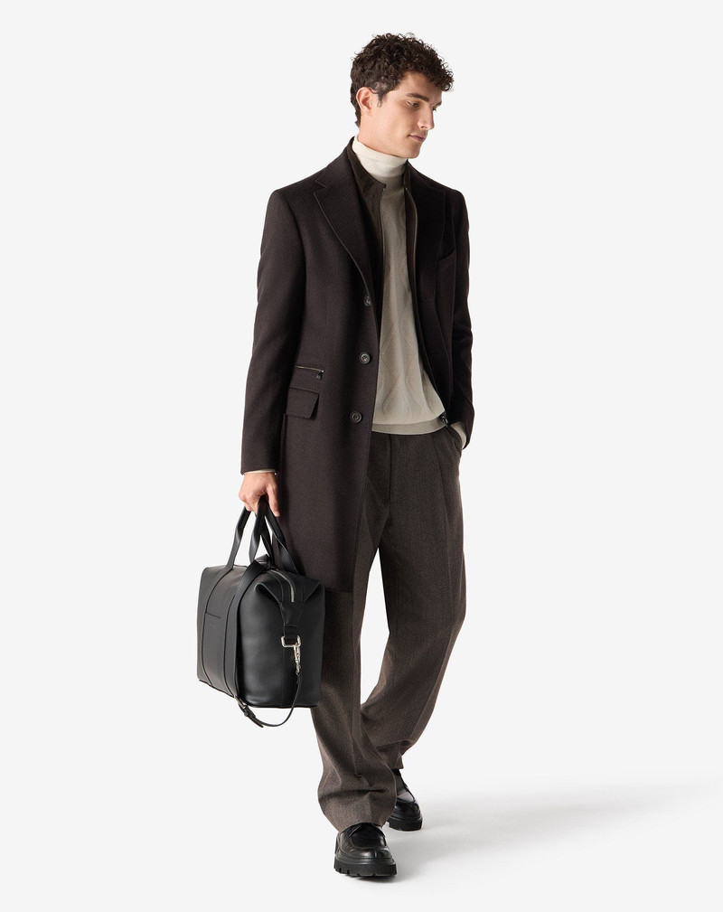 CORNELIANI Brown wool and cotton trousers outlook