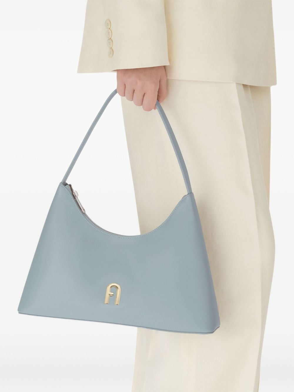 small Diamante curved-top leather shoulder bag - 2