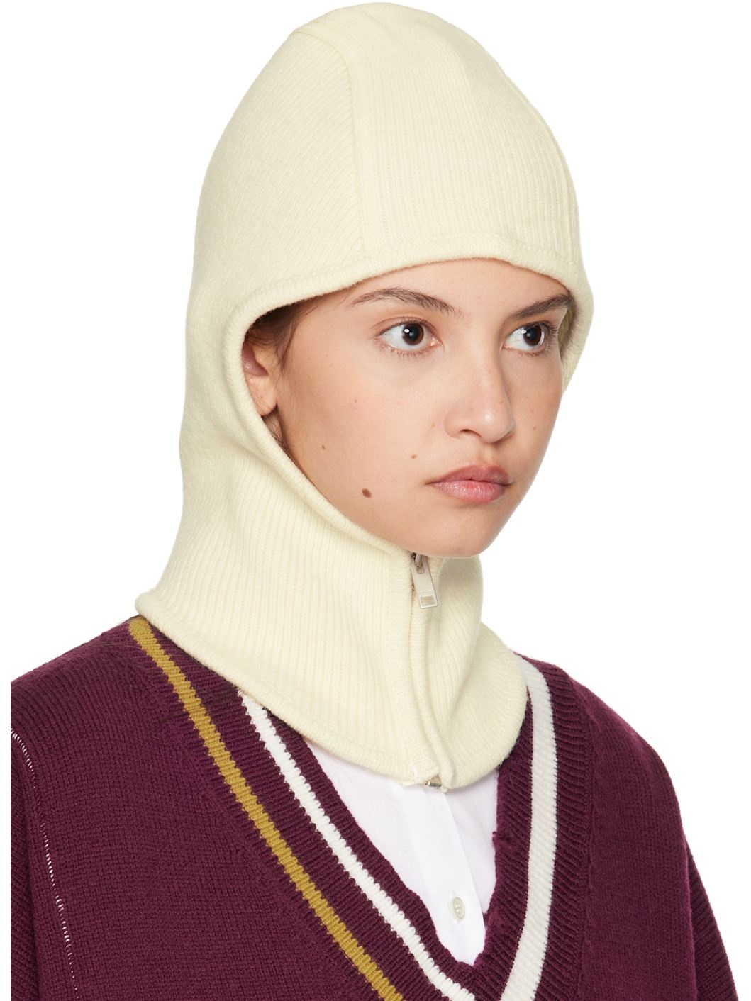Off-White Rib Knit Balaclava - 2