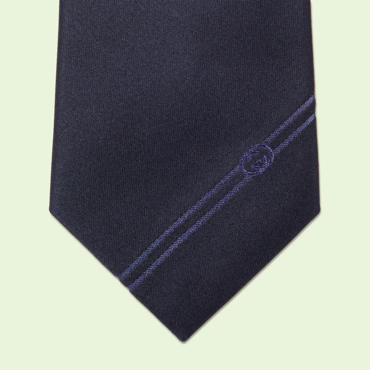Silk tie with Interlocking G - 4