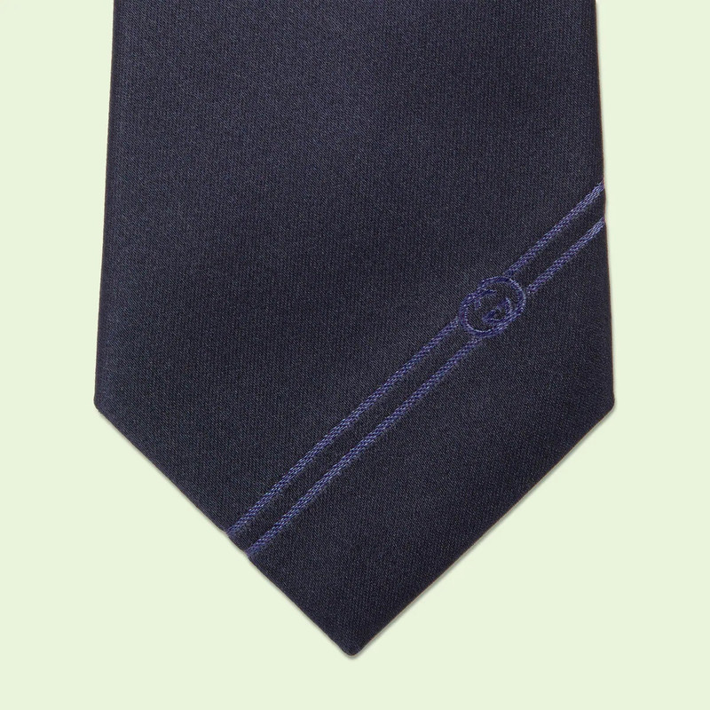 Silk tie with Interlocking G 4