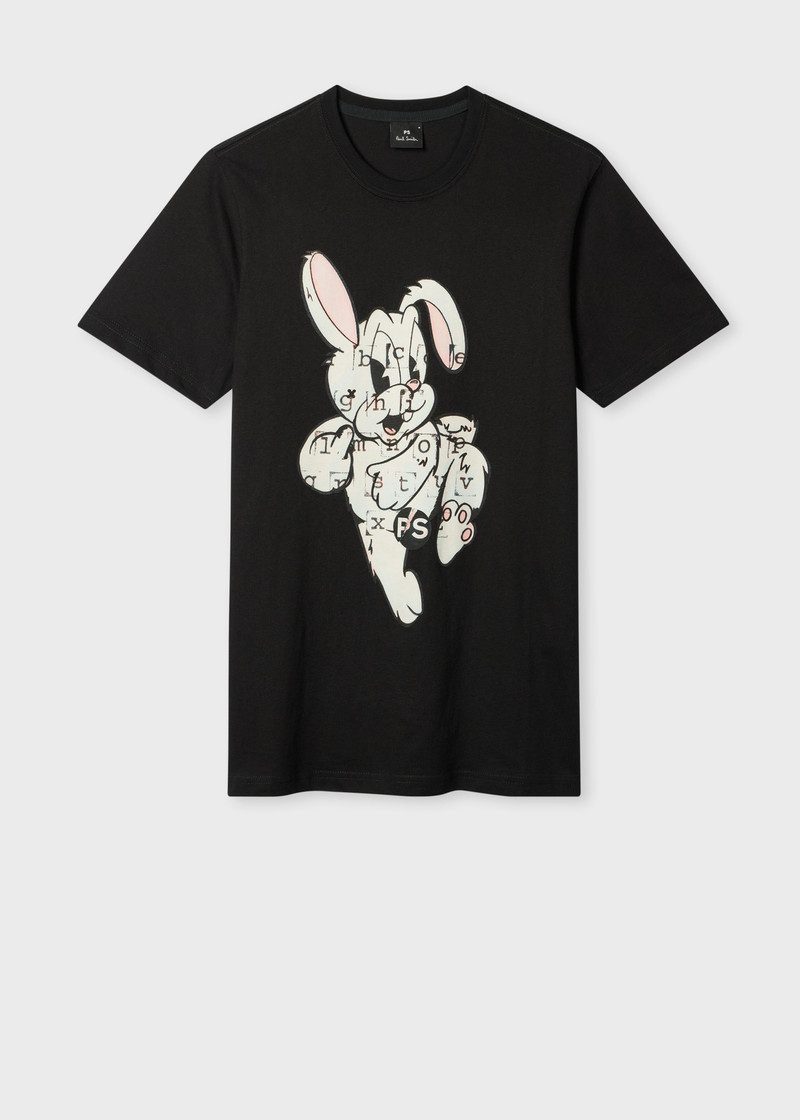 Slim-Fit Black 'Bunny' Print T-Shirt 1