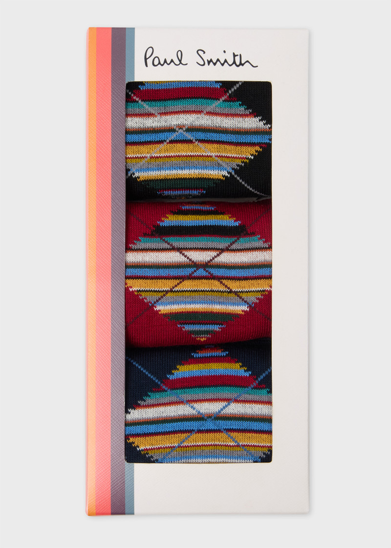 Paul Smith 'Signature Stripe' Argyle Socks Three Pack outlook