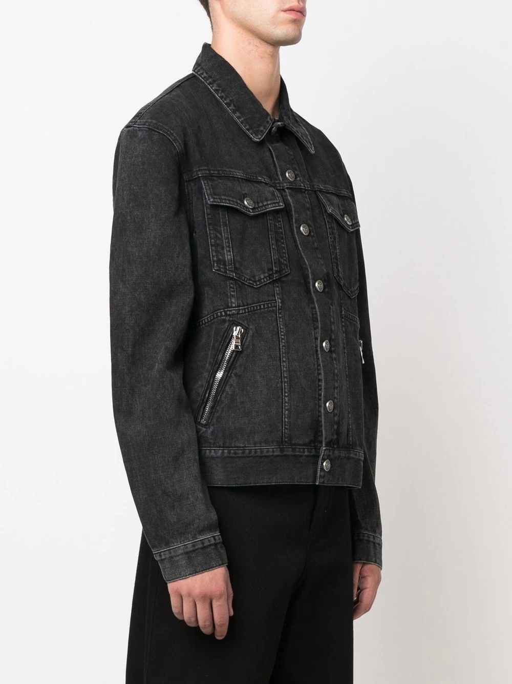 zip-pockets denim jacket - 3