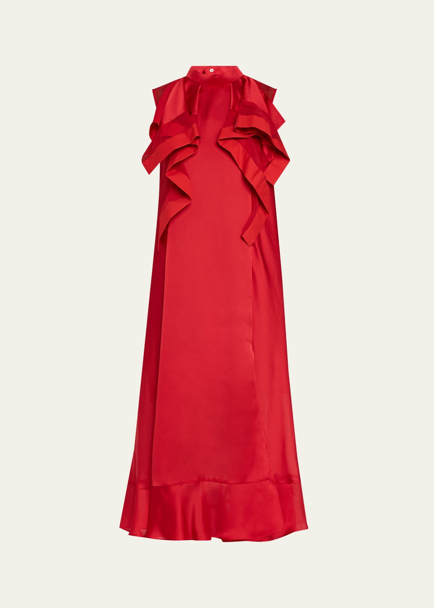 ワンピース Sacai DRESS WITH SATIN RUCHES SacaiSuitingxSatinDressinBlack