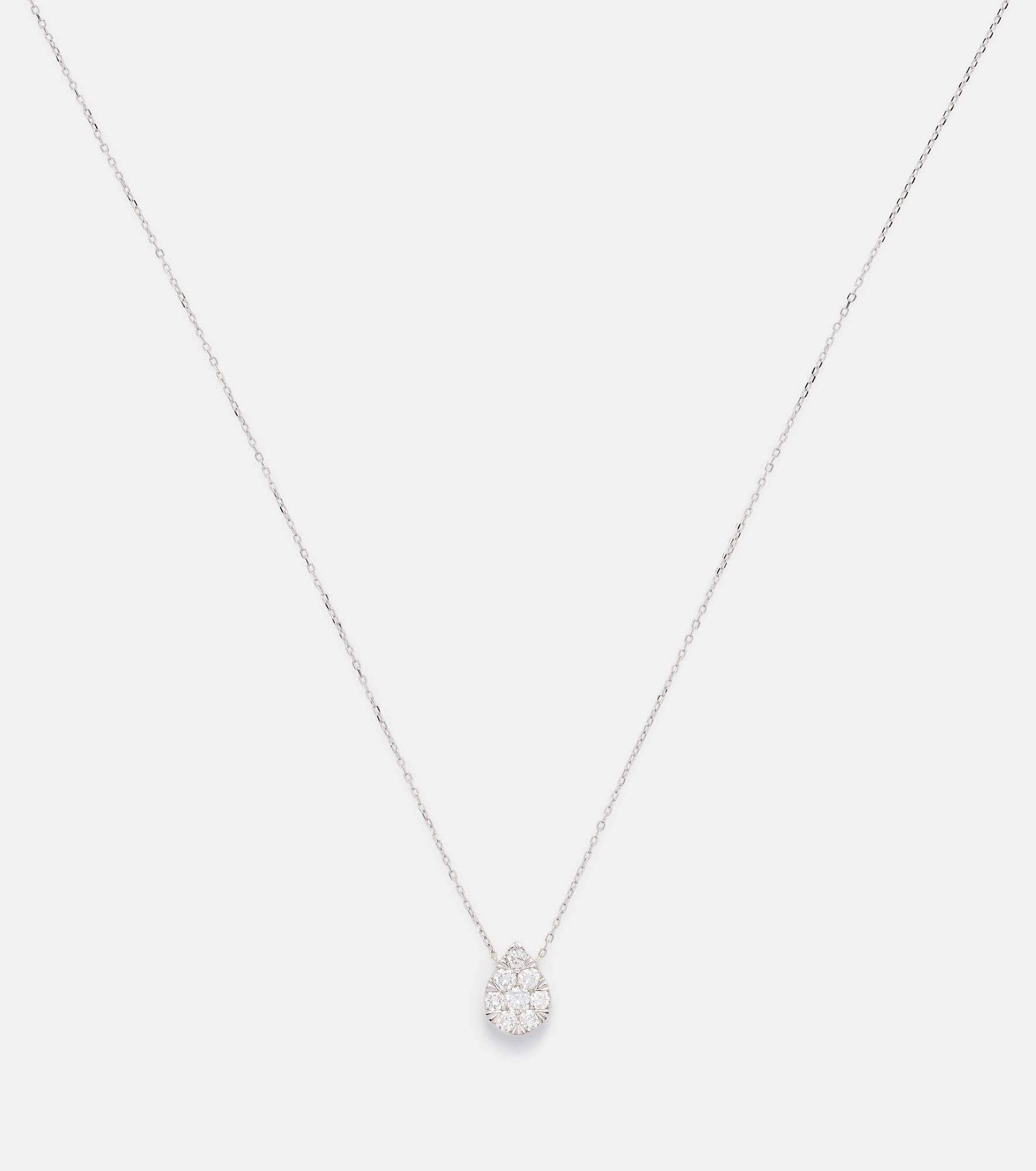 Floating 18kt white gold necklace with diamonds - 4