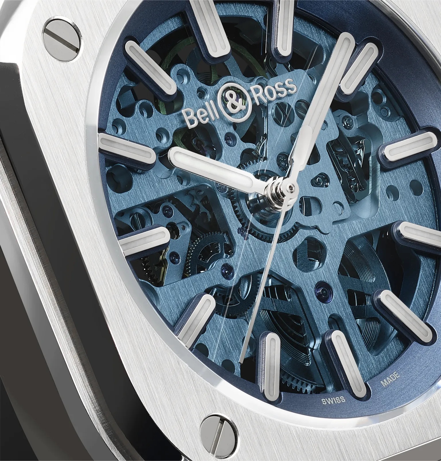 BR 05 Limited Edition Automatic Skeleton 40mm Stainless Steel and Rubber Watch, Ref. No. BR05A-BLU-S - 6