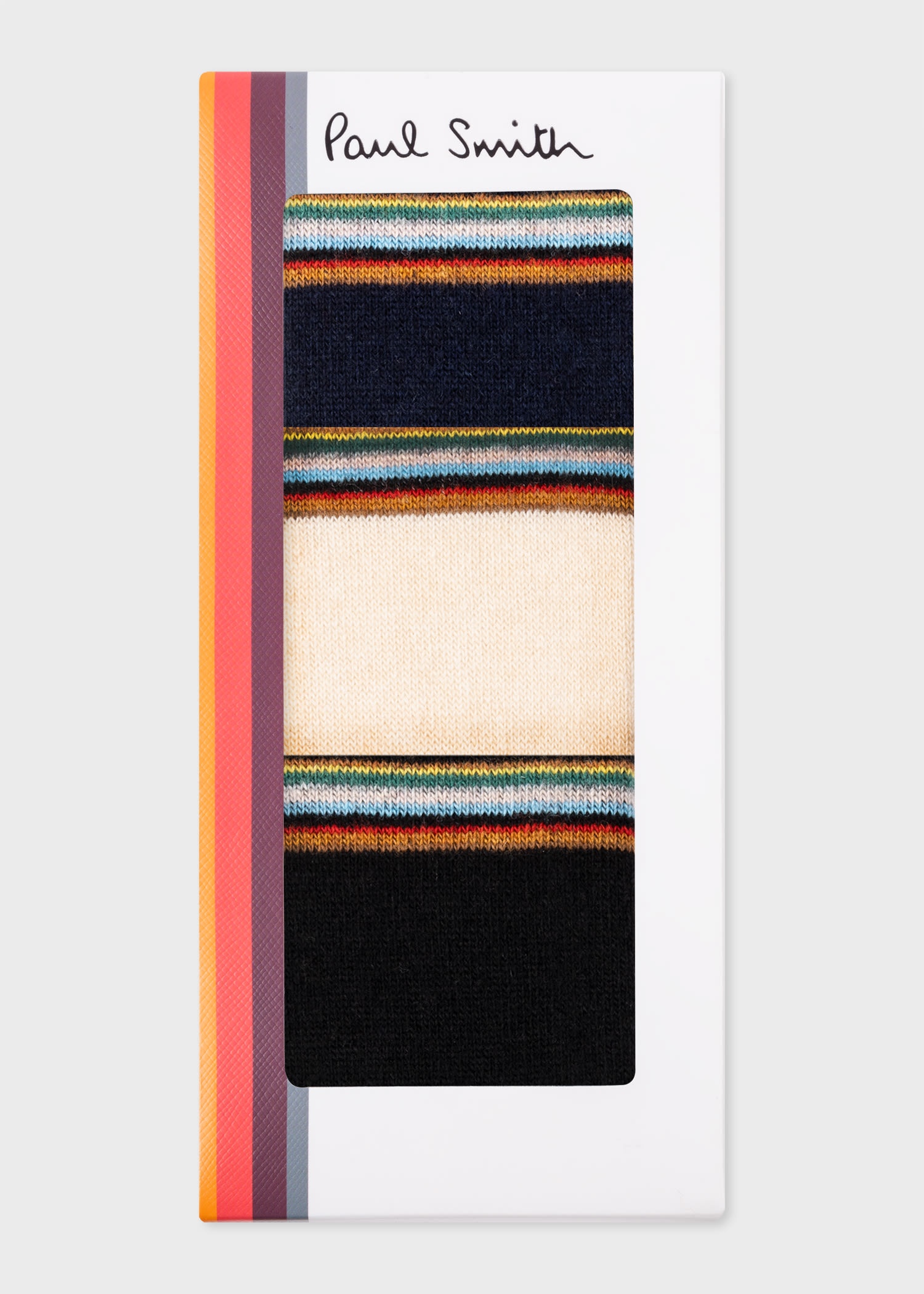 'Signature Stripe' Wool-Cashmere Blend Three Pack Socks - 2