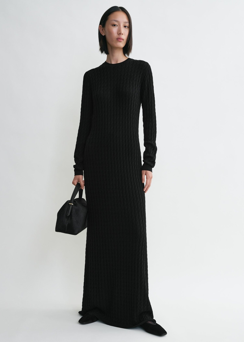 Totême Cable knit dress black outlook