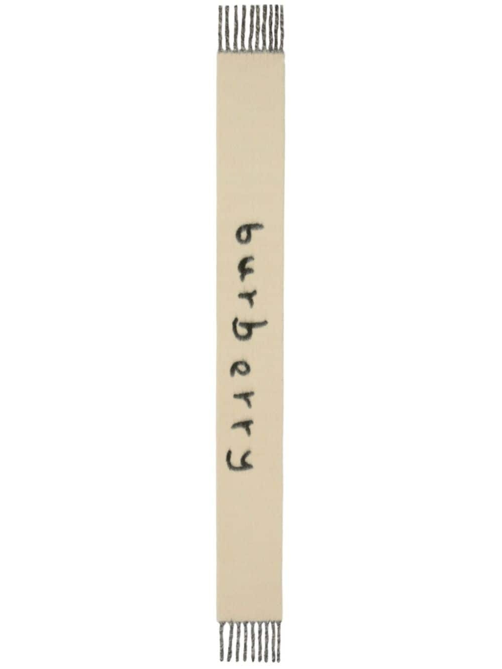 logo-intarsia reversible scarf - 2