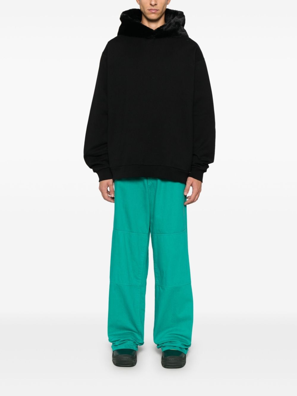 fur-hood sweatshirt - 2