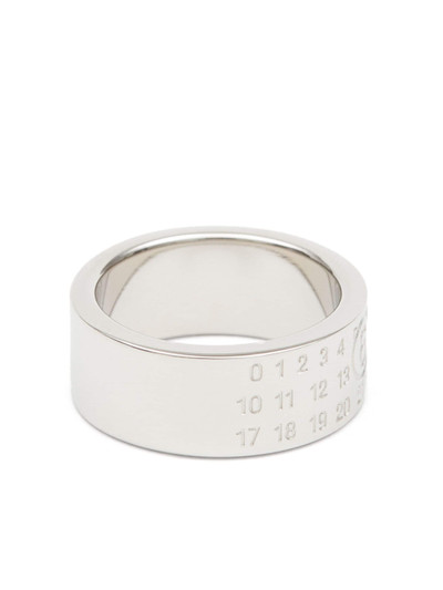 MM6 Maison Margiela Numeric engraved polished ring outlook