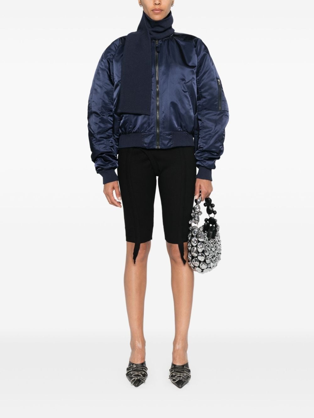 panel-detail bomber jacket - 3