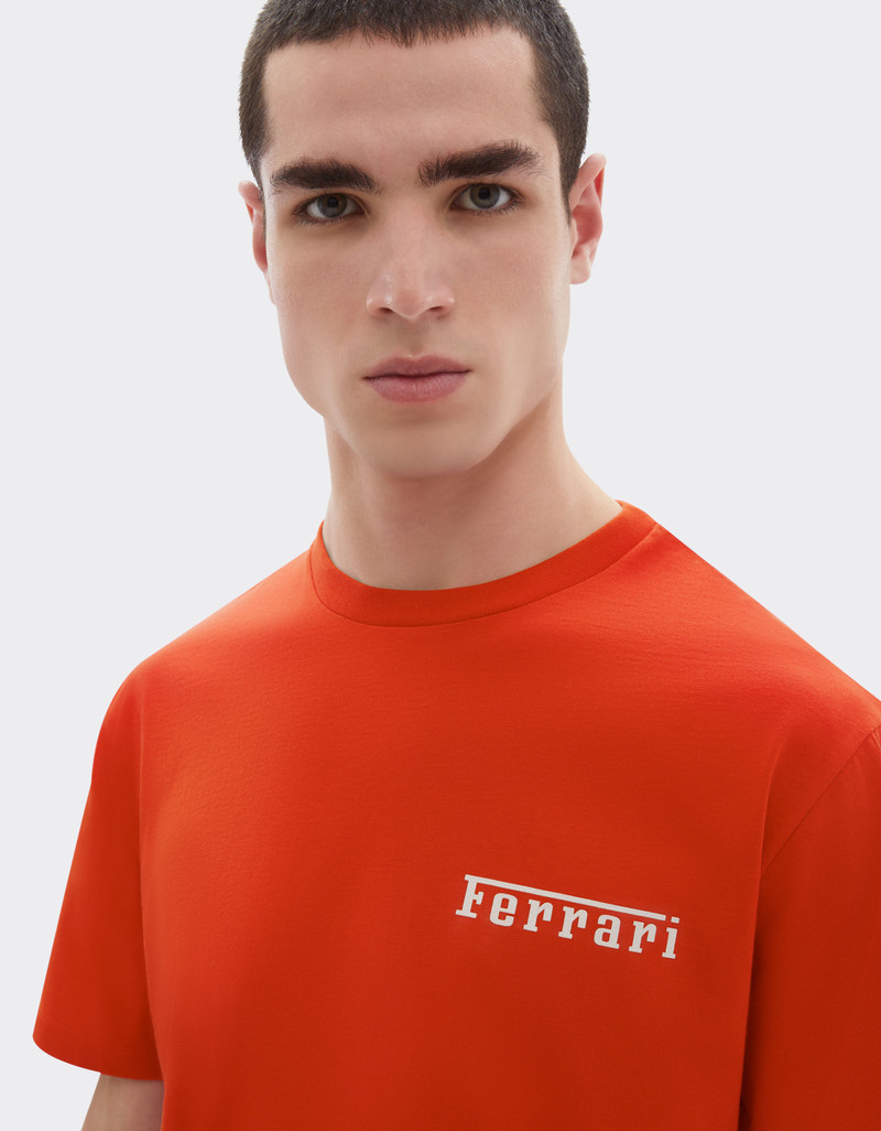 Cotton T-shirt with Ferrari logo 4