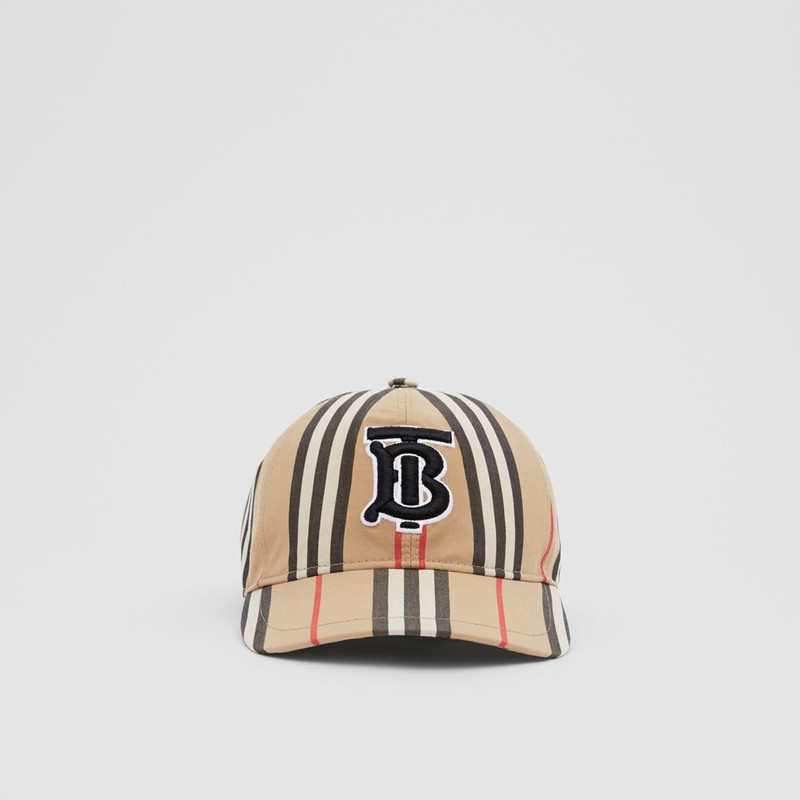 Monogram Motif Icon Stripe Cotton Baseball Cap 1