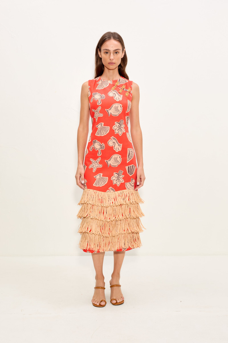 SIMONMILLER Jooni Linen Dress In Playful Sea Print outlook