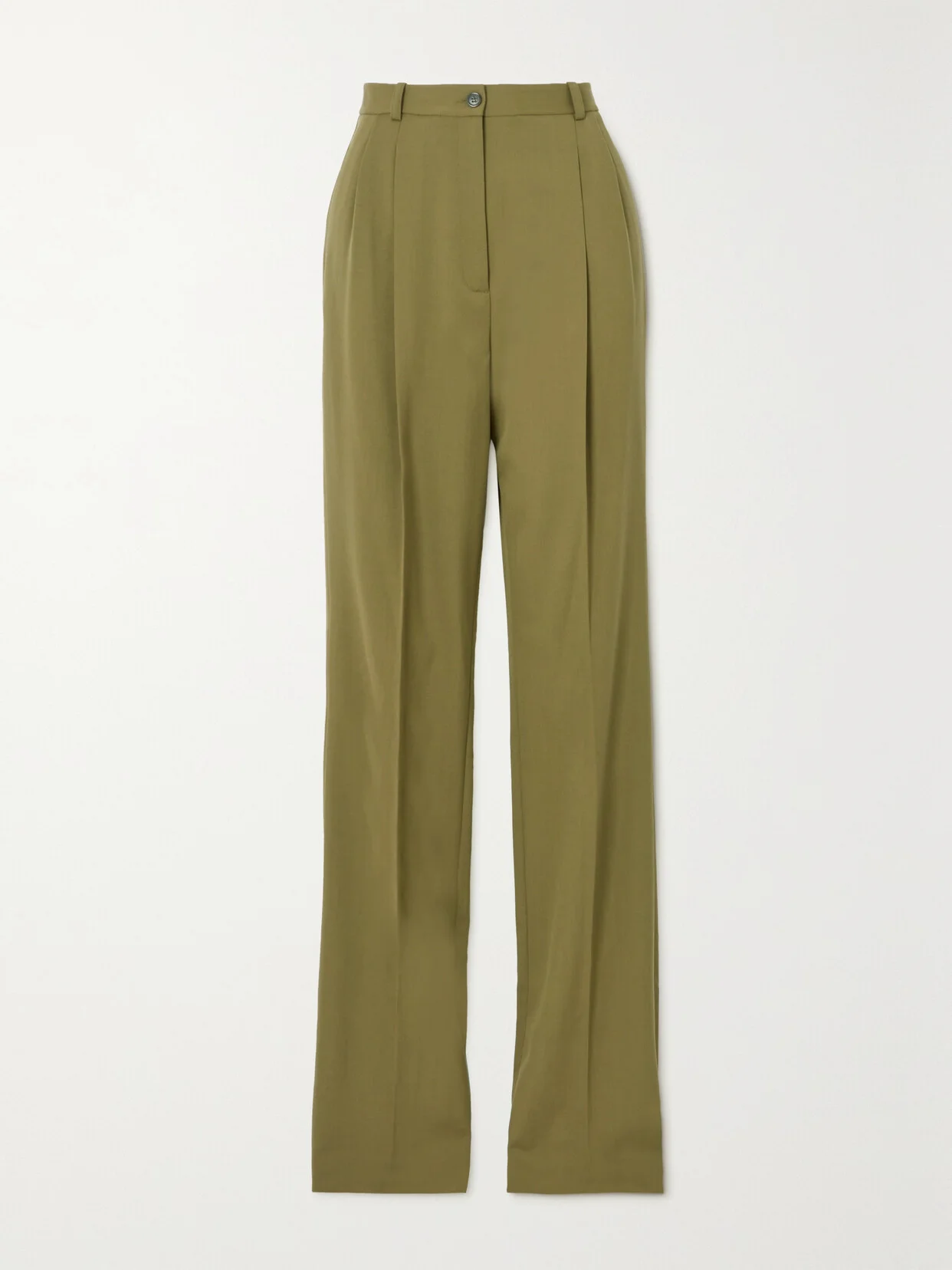 Mika Pleated Wool-blend Twill Straight-leg Pants - 1