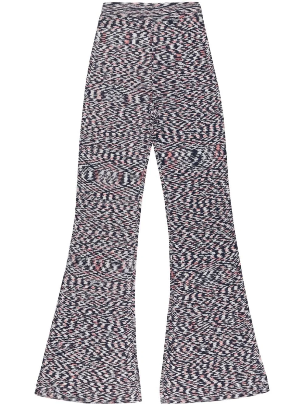 printed flared trousers - 1