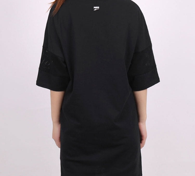 (WMNS) PUMA Casual Sports Alphabet Printing Short Sleeve Black 597473-01 - 4