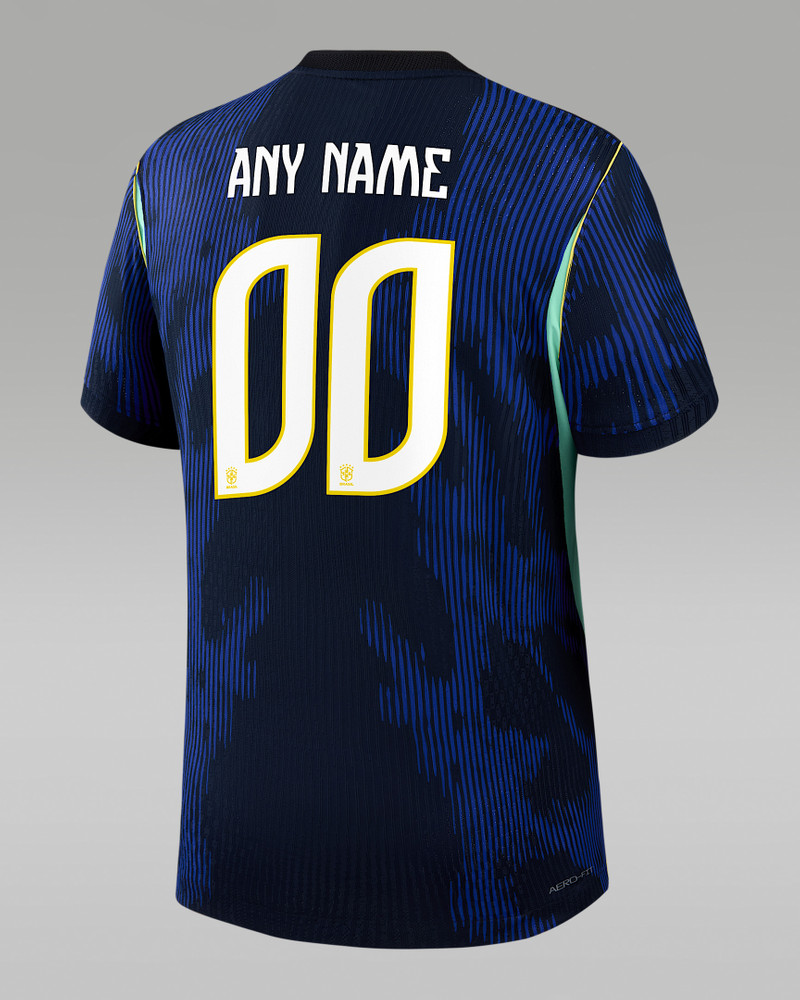 Brazil 2026 Match Away Men's Jordan Aero-FIT Soccer Authentic Custom Jersey By You 1