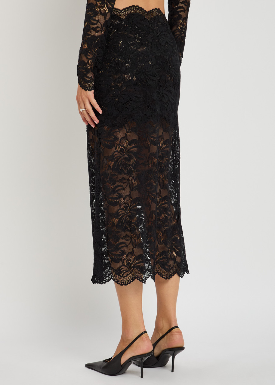 Rabanne Floral Stretch-guipure Lace Midi Skirt - 3