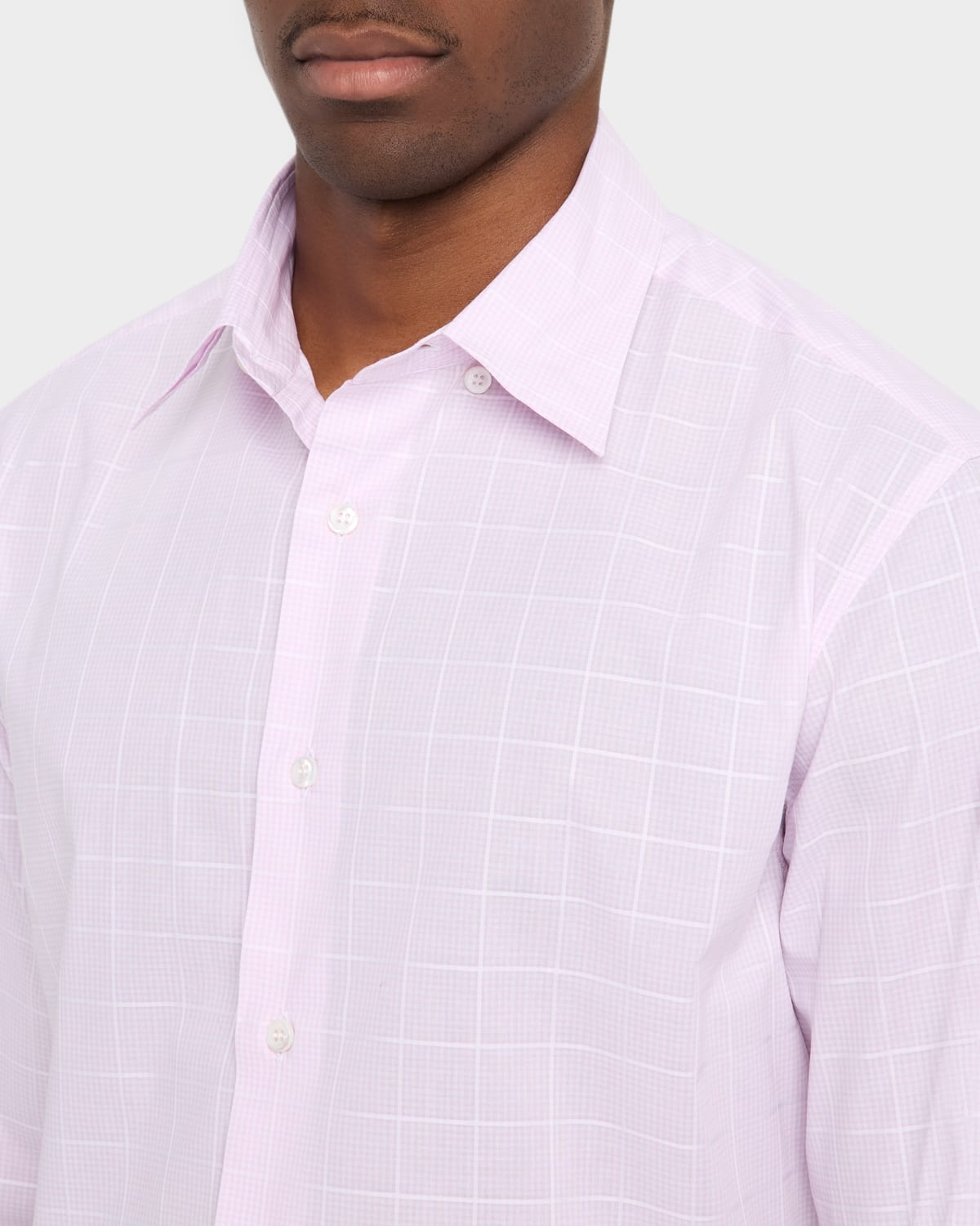Men's Cotton Windowpane Check Sport Shirt - 5