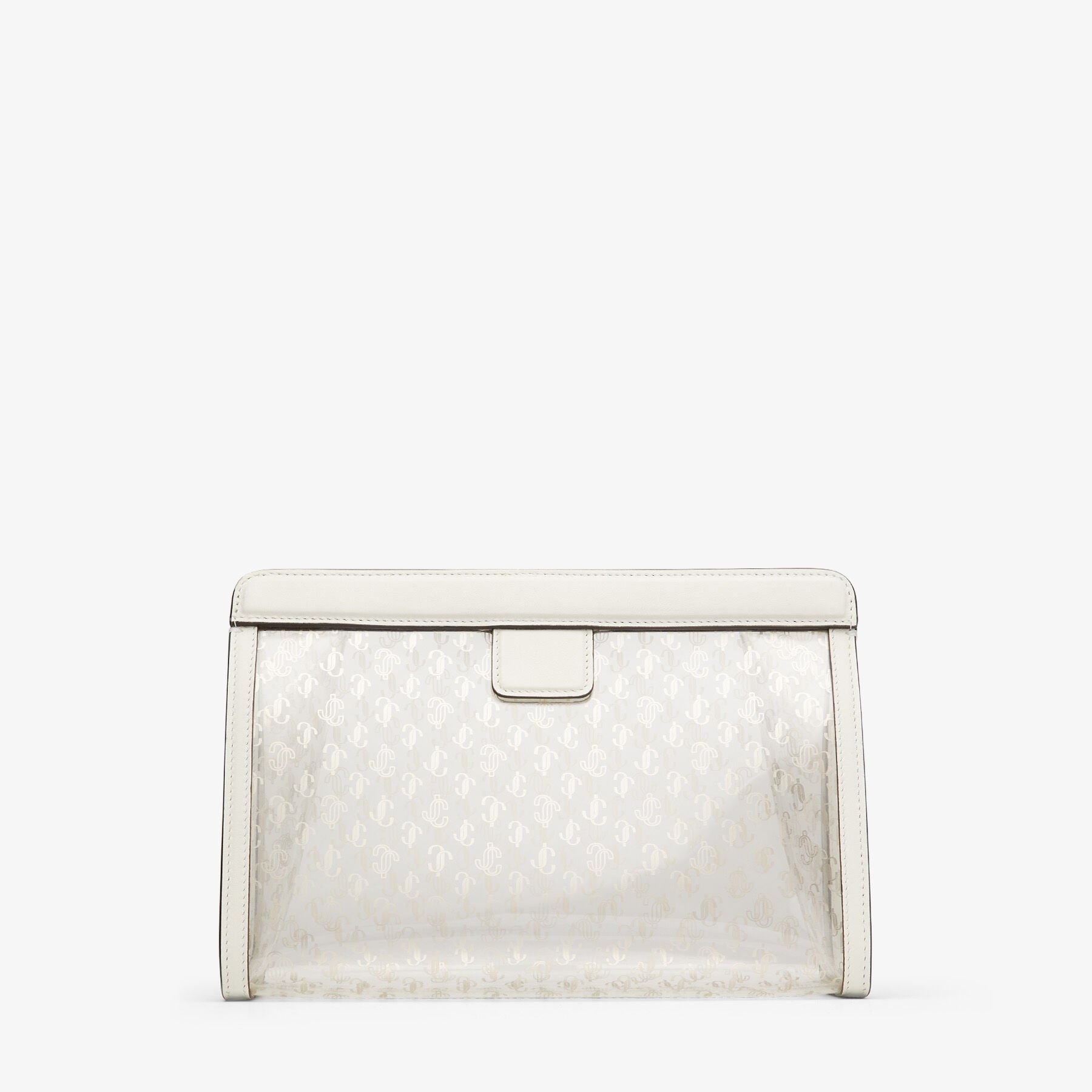 Varenne Pouch
Clear Monogrammed Plexi and Latte Leather Pouch Bag - 5