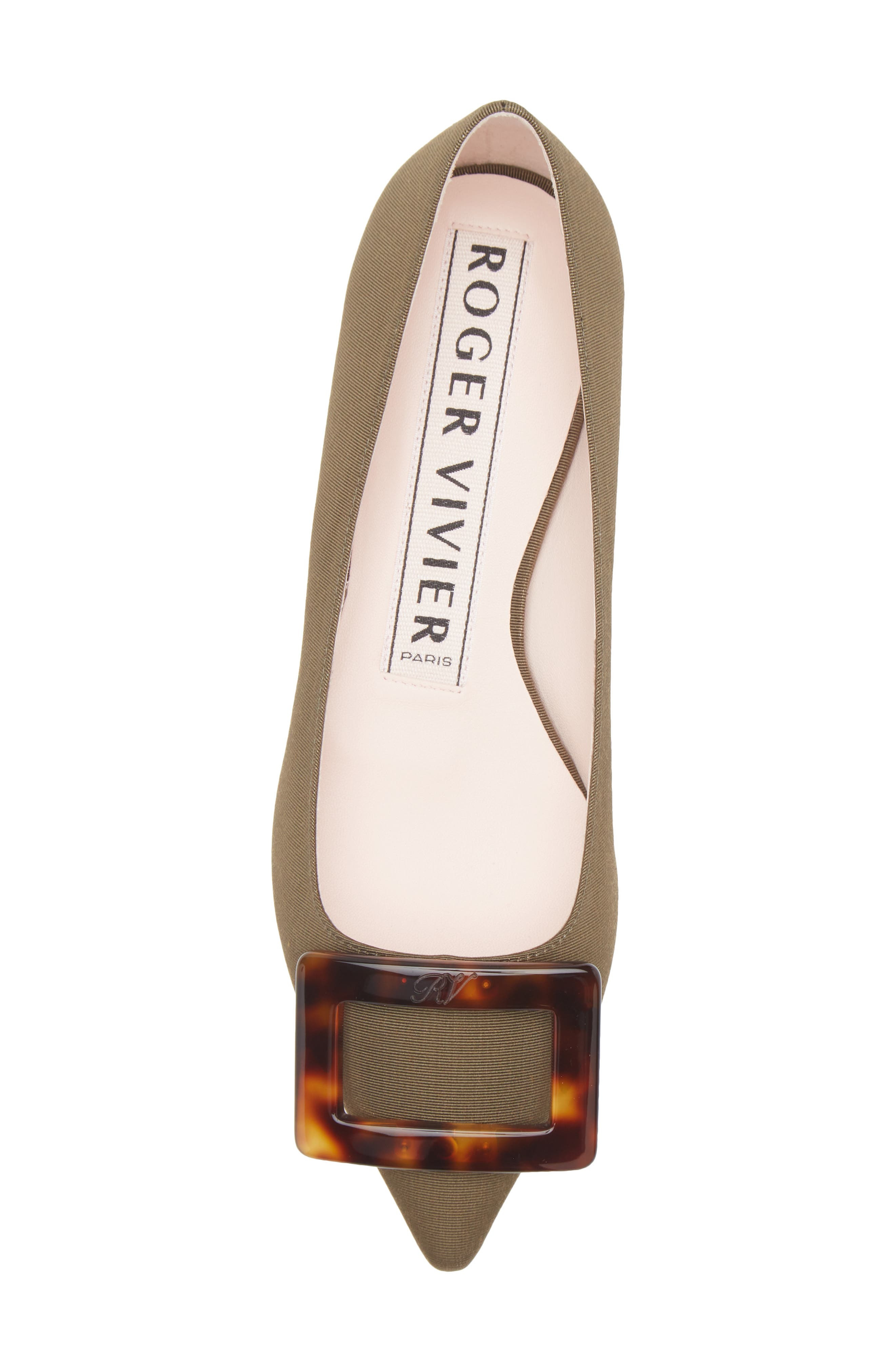 Roger Vivier Gommettine Pointed Toe Flat in Militare Chiaro at Nordstrom - 5