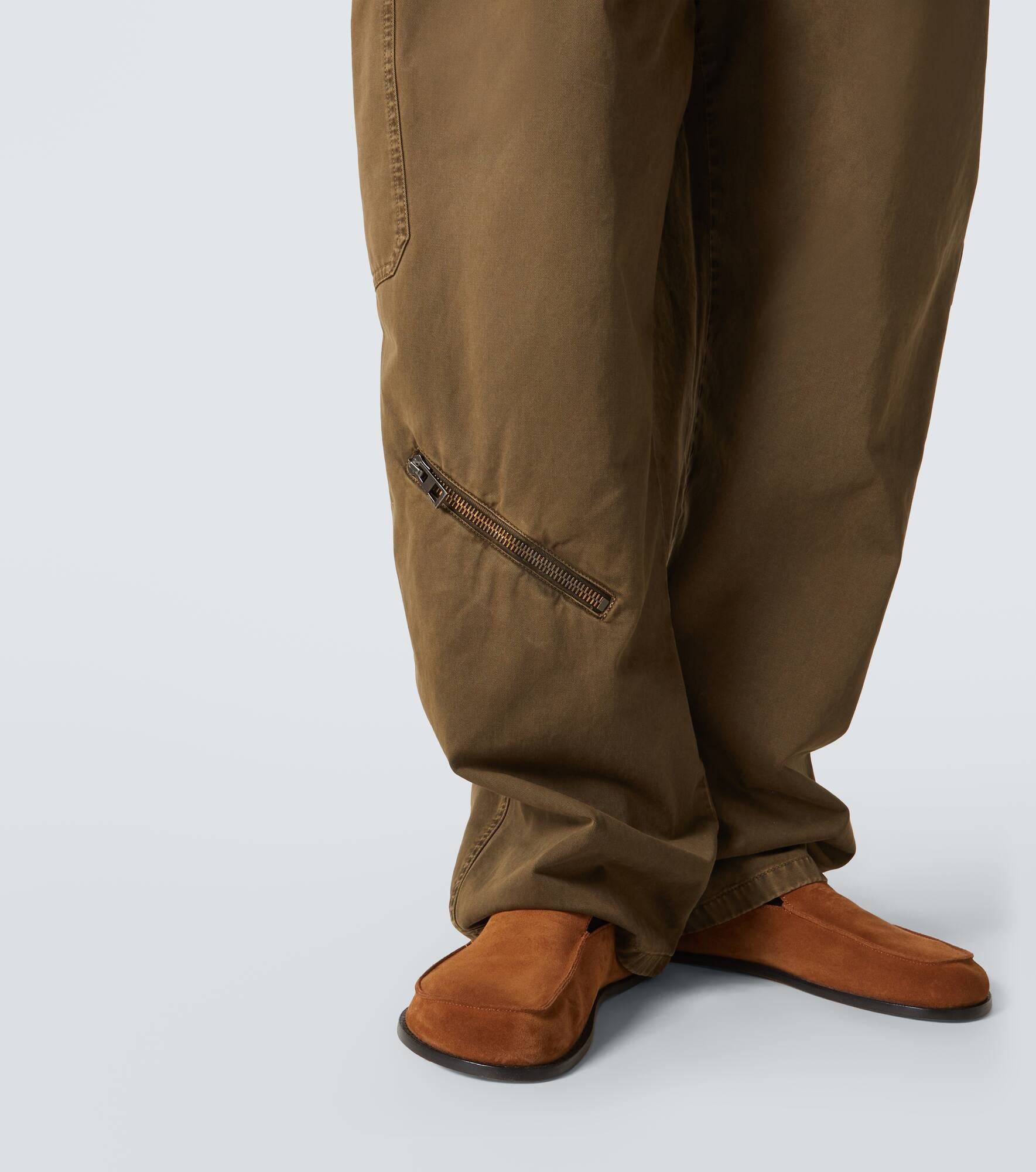 Balloon leather-trimmed cargo pants - 6