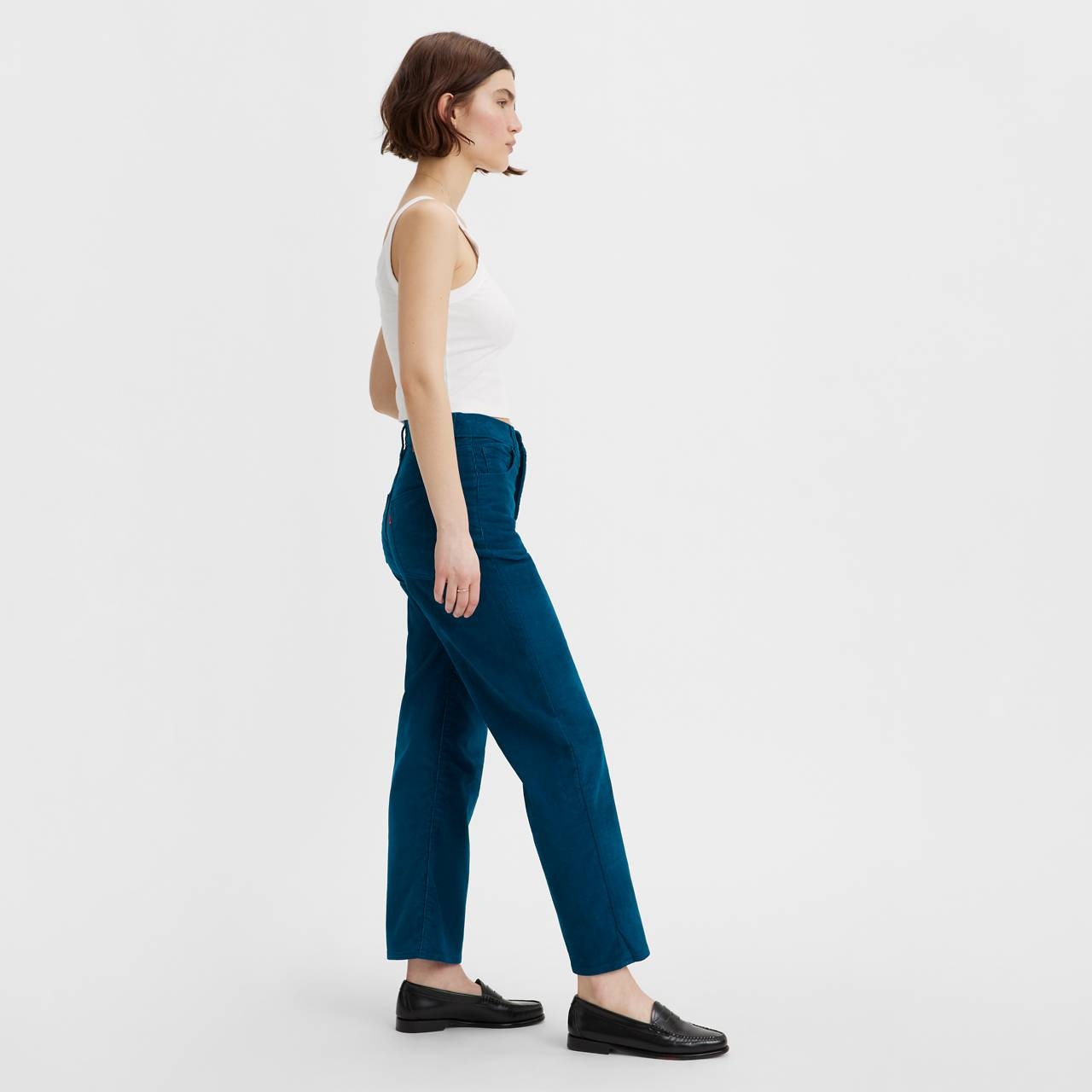 RIBCAGE STRAIGHT ANKLE CORDUROY WOMEN'S PANTS - 3