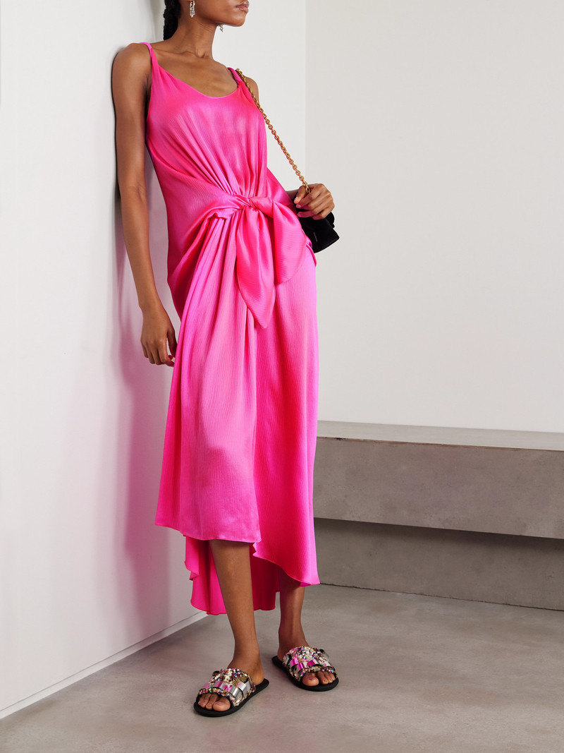 JW Anderson Tie-detailed Crinkled-silk Maxi Dress outlook