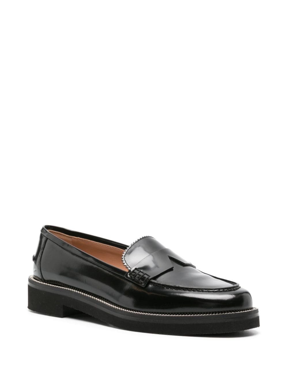 Aqua leather loafers - 2