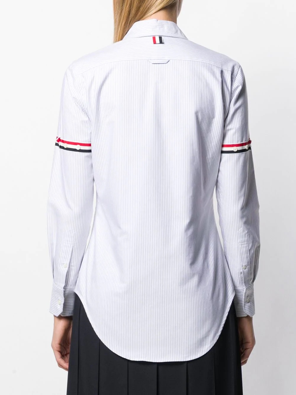 vertical-stripe RWB-detail shirt - 4