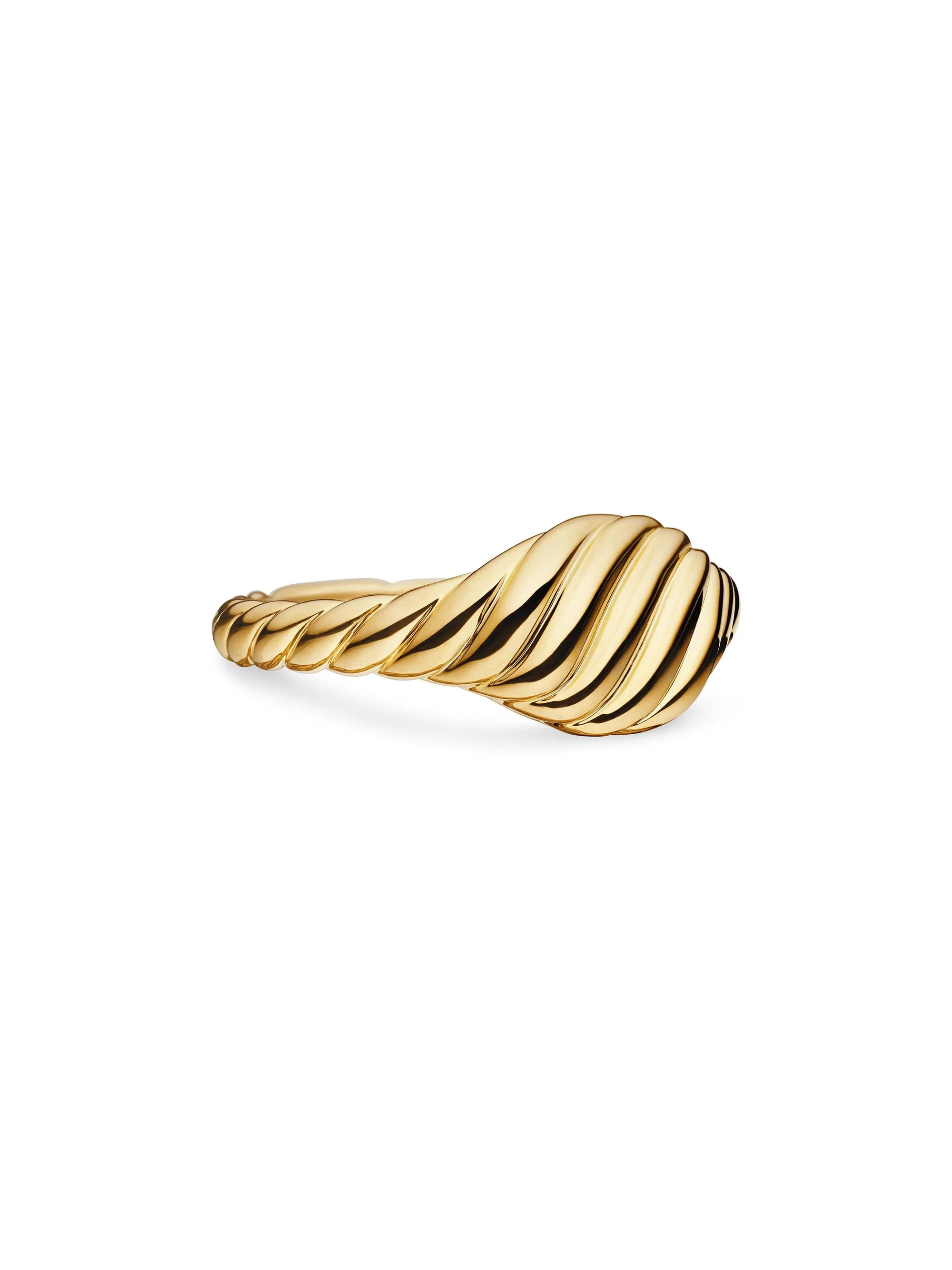 Women's Sculpted Cable Micro Pinky Ring In 18K Yellow Gold - Gold - 1