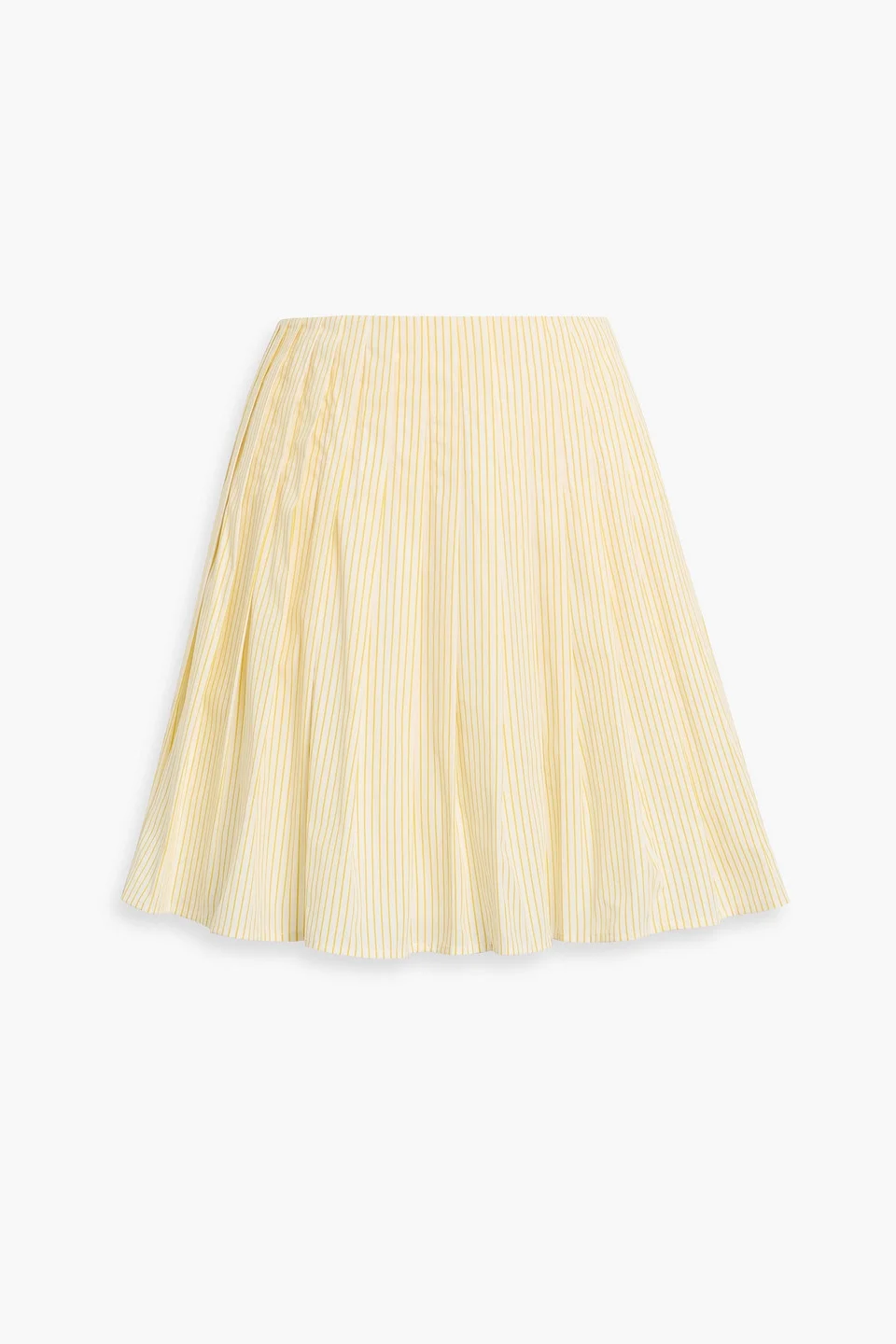 Penelope pleated striped cotton-poplin mini skirt - 1
