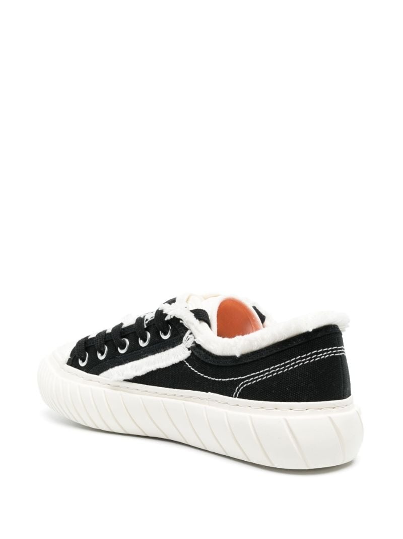 frayed-detail low-top sneakers - 3