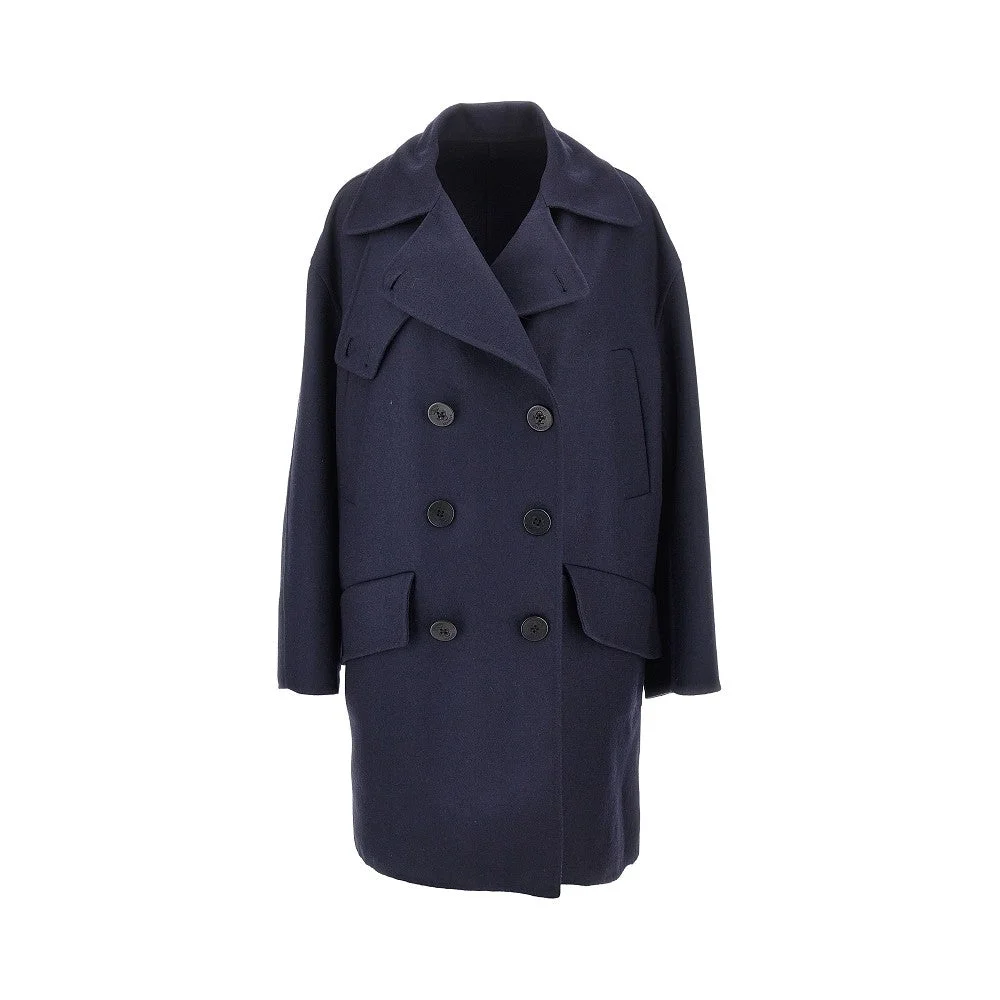 Seafarer 'Silence' Double-breasted Coat Blue - 1