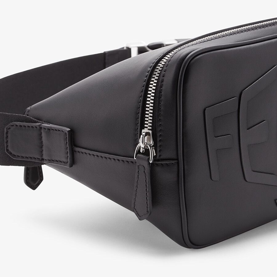 Black leather belt bag - 5