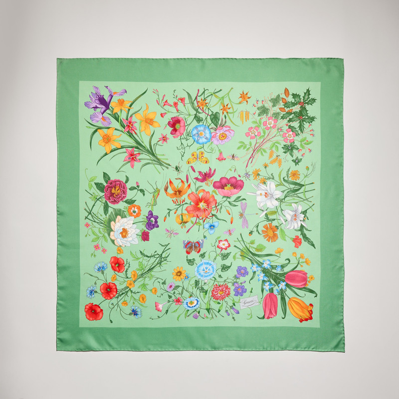 Printed silk twill carré - 1