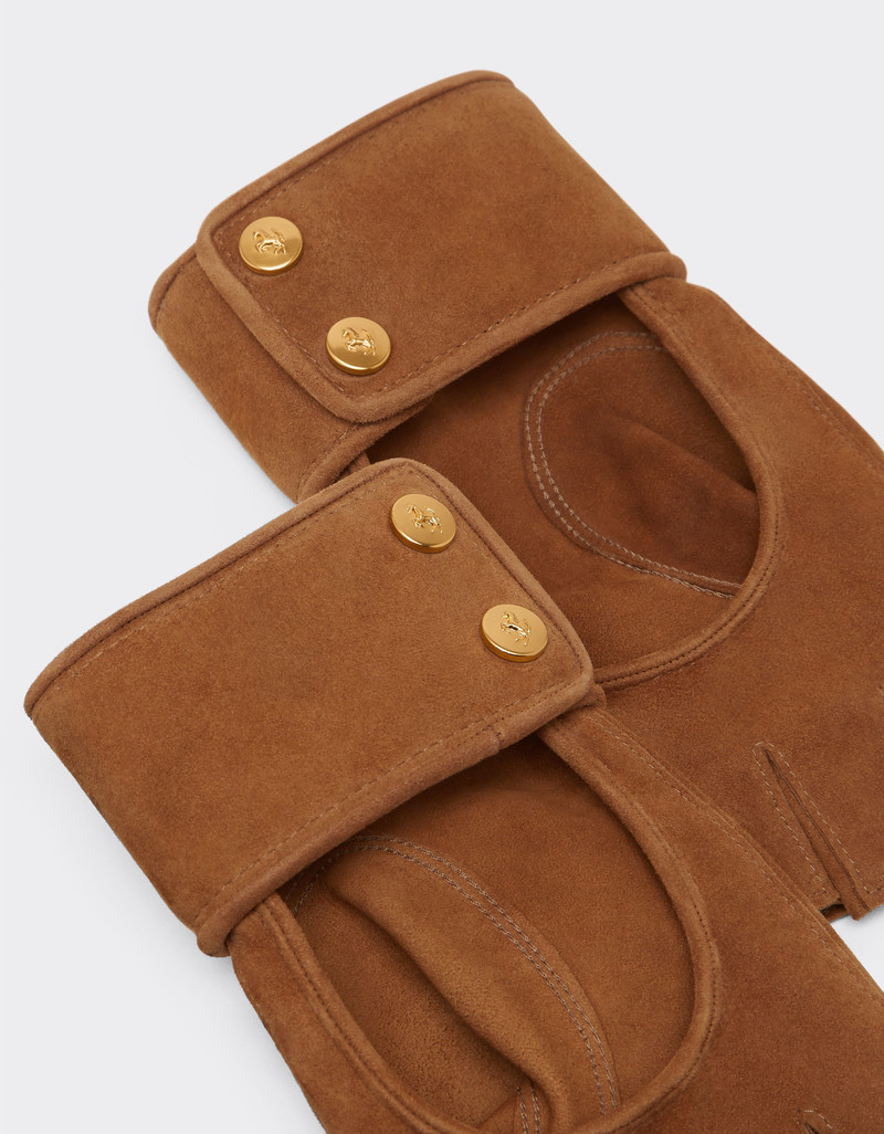 Fingerless gloves in suede 3