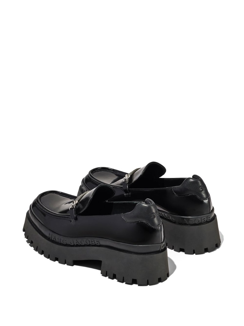 leather platform loafers - 3